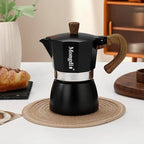 Mongdio Stovetop Espresso Maker Moka Pot, Cuban Coffee Maker Stove top coffee maker Moka Italian Espresso Greca Coffee Maker Brewer Percolator, 3 Espresso Cups, 5 oz - Black