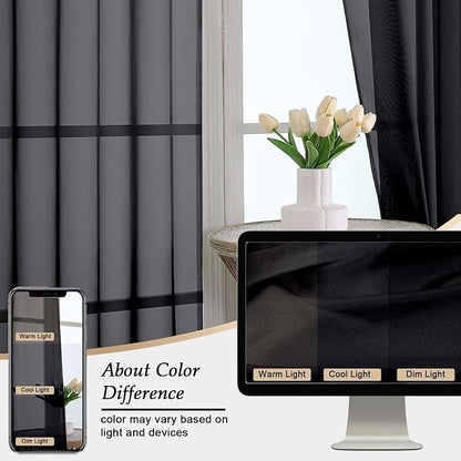 Extra Long Black Sheer Curtains - Image 7