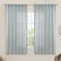 Greyish Blue Semi Sheer Linen Curtains 60 Inch, 2 Panels | Light Filtering by LAMIT