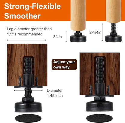 MAQUITA 12 Pack Furniture Leveling Feet Heavy Duty, Adjustable Furniture Feet - Image 3