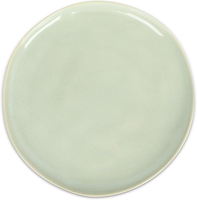 Stone Lain Mirella 4-Piece Dinner Plate Set Stoneware, Dishwasher and Microwave Safe, Light Green