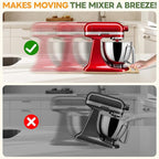 Mixer Slider Compatible with Kitchen aid Bowl Lift 4 .5-5 Qt Stand Mixer Natural Bamboo - Kitchen Countertop Storage Mover Sliding Caddy for Kitchen Aid 4 .5-5 Qt Mixer (Natural)