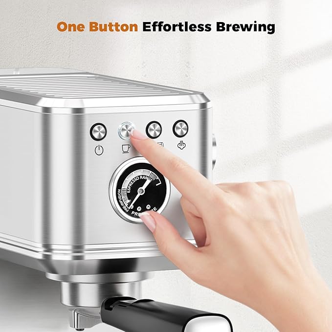 CHULUX Elite Espresso Machine 20 Bar, Hot and Ice Espresso Maker with Steam Wand for Americano, Latte, Cappuccino