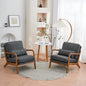 Bonnlo Microfiber Dark Grey Accent Chairs Set of 2, Upholstered Mid Century by Bonnlo