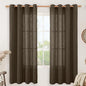 Dark Brown 72 inch Linen Curtains by LAMIT