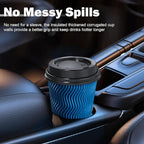 90 Pack 12 oz Disposable Coffee Cups with Lids and Straws, Insulated Ripple Wall To Go Paper Coffee Cups for Coffee, Hot Chocolate and Hot Tea Drinks - Navy