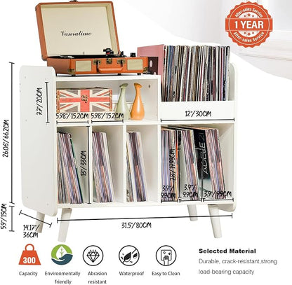 Record Player Stand, Large Record Player Table Cabinet - Image 3