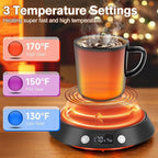 Coffee Mug Warmer - 55W Electric Coffee Warmer for Desk 3 Temp Settings & 2-9 Timer Smart Cup Warmer for Desk Candle Warmer Plate with LED Lights Beverage Tea Milk Warmer for Home & Office