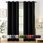 MIULEE Blackout Curtains for Bedroom 2 Panels 40 x 72 Inch Long Black | Thermal by MIULEE