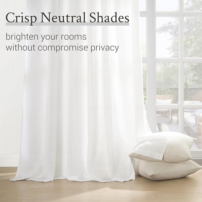 Topfinel 84 Inches Long Pinch Pleated Semi Sheer Curtains - Image 5