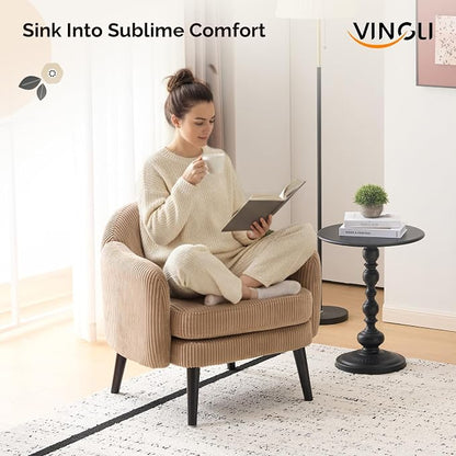 VINGLI 30.3" Wide Modern Barrel Accent Armchair - Image 8