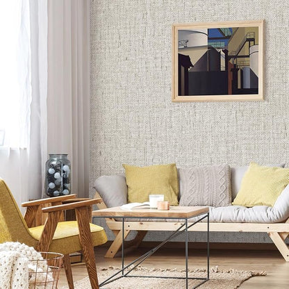 Grasscloth Peel and Stick Wallpaper Beige and Gray Contact Paper 15.7inch x - Image 6