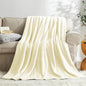 KMUSET Cream Fleece Blanket for Couch by COZYBLANKETHappyHomeLife
