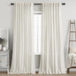 Cream Linen Curtains 84 Inch Length 2 Panels Set by Nanspring