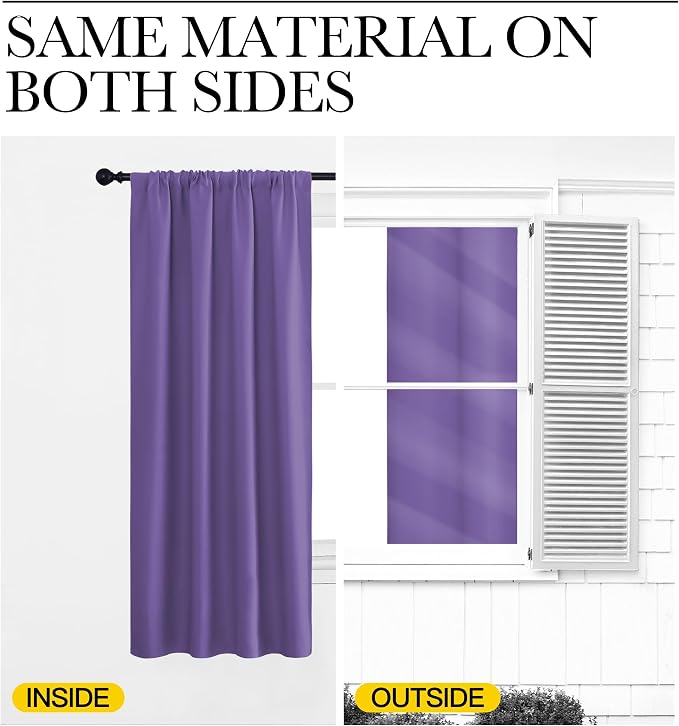 NICETOWN RV Blackout Curtains for Camper Windows, Lilac Purple, Kitchen Curtains - Image 5