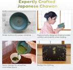 Japanese Matcha Set | Matcha Bowl with Spout | Whisk & Holder | Bamboo Scoop & Stainless Sifter | 5-Piece Traditional Matcha Kit | Designed in Japan |「Rustic Teal」