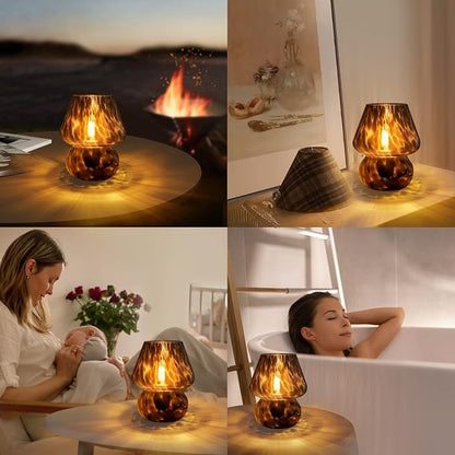 ONEWISH Mushroom Lamp Small Vintage Table Lamp - Image 5