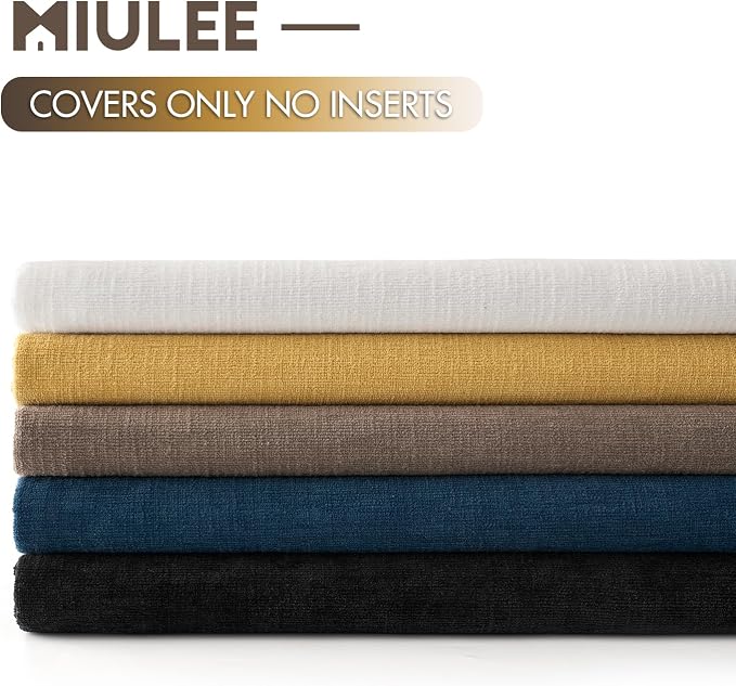 MIULEE White Chenille Couch Throw Pillow Covers, 18x18 | Set of 2, Soft - Image 6