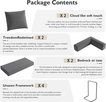 79in Convertible Sofa Bed, Corduroy Boneless Couch Bed, Futon Sleeper Sofa Pull - Image 6