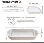 Artisan Bread Making Kit - 5PC Sourdough Bread Baking Supplies Set - Lame, Scraper, Whisk, Banneton Bread Proofing Basket & Cotton Liner