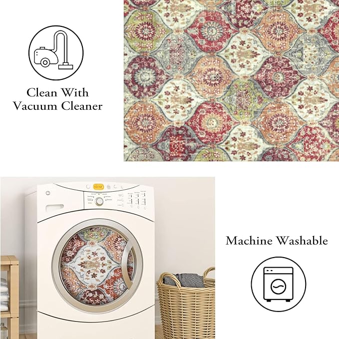 Lahome Moroccan Small Washable Area Rug, 3x5 Rugs - Image 4