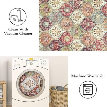 Lahome Moroccan Washable Round Area Rug, Soft Round Rugs 6ft Ultra-Thin | - Image 6
