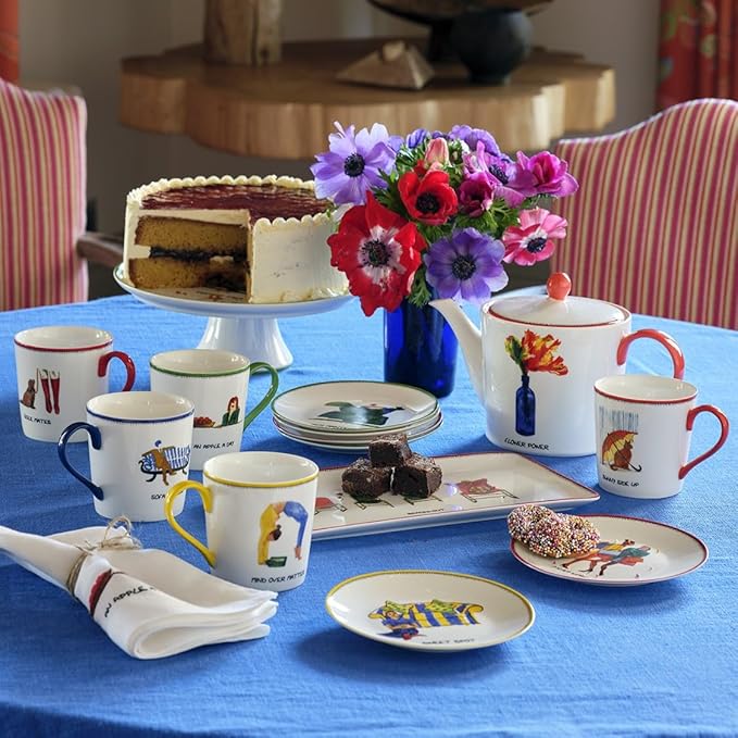 Spode Kit Kemp 12oz Doodle Mug | Sole Mates- Unique Doodle Pattern | Fine China | Dishwasher Safe | For Coffee and Tea | Ideal Celebration Gift | Home or Office Use