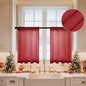 MIULEE Semi Sheer Kitchen Curtains 36 inch Length 2 Panels Half Window Curtains by MIULEE