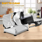 CGOLDENWALL Meat Slicer, 220W Electric Deil Food Slicer with 2 Removable 7.5" Blades, 4/5" Adjustable Thickness, Food Slicer Machine for Home Cutting Meat Cheese Bread Vegetables, 110V CE