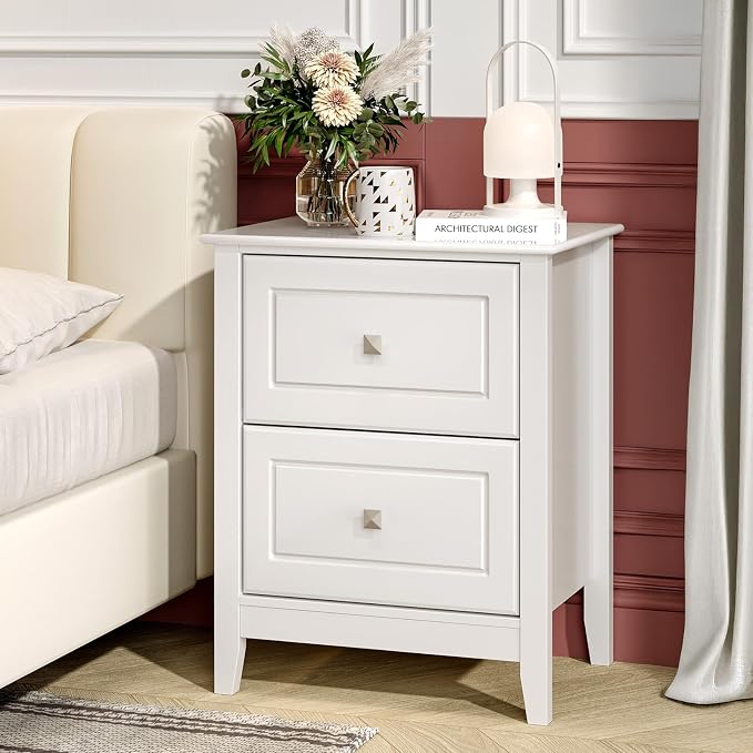 VINGLI 18.9" W White Nightstand Set of 2 - Image 9