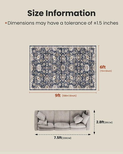 AMADA HOMEFURNISHING 6x9 Area Rugs, Vintage Rugs - Image 2