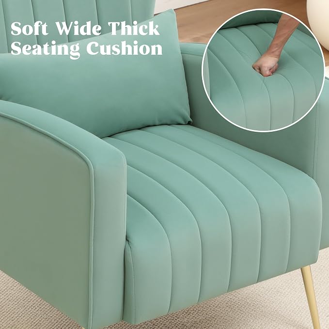 Accent Chairs Set of 2, Upholstered Living Room Chairs, High Back Arm Chairs - Image 8