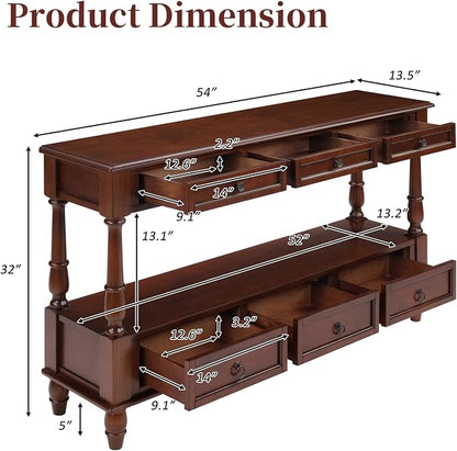 Vintage Solid Wood Console Table - Image 2