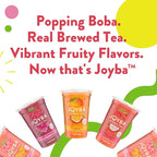 Joyba Bubble Tea Variety Pack, Mango Passion Fruit Green Tea & Raspberry Dragonfruit Black Tea with Popping Boba, 6 Pack, 12 fl. oz. Cups