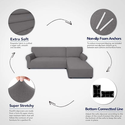 PureFit Super Stretch Sectional Couch Covers - Image 3