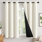MIULEE Beige White 100% Blackout Short Curtains by MIULEE