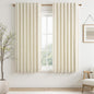 Topfinel Cream White Linen Blackout Curtains 63 Inches Long 2 Panels by Topfinel