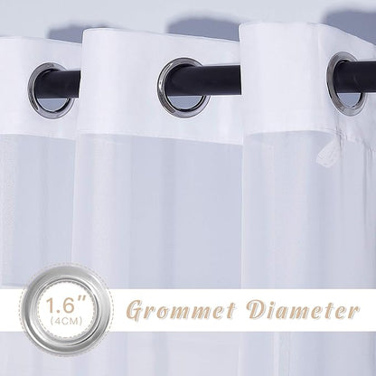 NICETOWN White Sheer Curtains 72 inches Long - Image 2