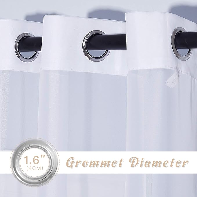NICETOWN White Sheer Curtains for Bedroom Windows 84" Length - Image 2