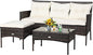 Tangkula 3 Pieces Patio Conversation Set, Outdoor PE Rattan Wicker Furniture by TANGKULA