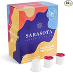 Sarasota K-Cup Coffee Pods | Medium Roast Flavored Coffee | Jamaican Me Crazy | Single Serve for Keurig Brewers | Gourmet, Low Acid, Mold Free | 24 Count