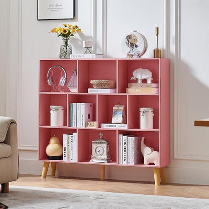 LEYAOYAO 10 Cube Bookshelf, 3 Tier Modern Wide Bookcase - Image 7