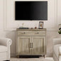 WAMPAT Farmhouse TV Stand for TVs Up to 43 inch, Wood Universal TV Stand by WAMPAT