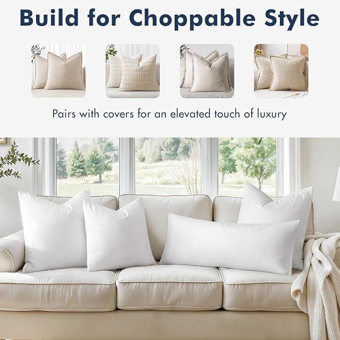 MIULEE 24x24 Euro Pillow Inserts, Double-Layer Down-Proof Cotton Cover - Image 4