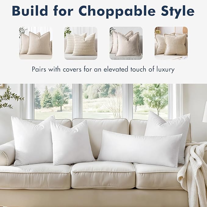 MIULEE 26x26 Euro Pillow Inserts, Double-Layer Down-Proof Cotton Cover - Image 4