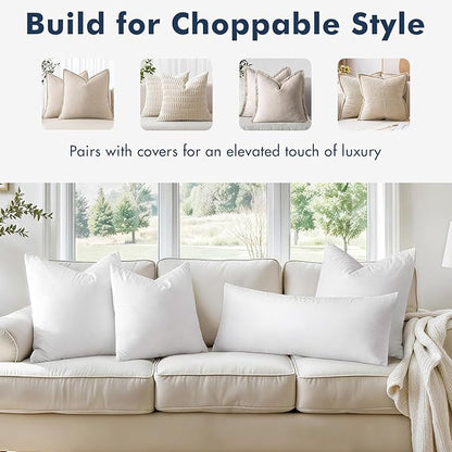 MIULEE 22x22 Pillow Inserts, Double-Layer Down-Proof Cotton Cover, Decorative - Image 4