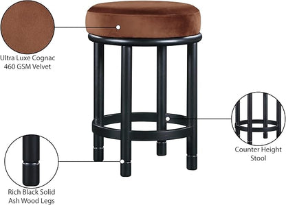 Meridian Furniture 977Cognac-C Monette Collection Art Deco Counter Stool - Image 7