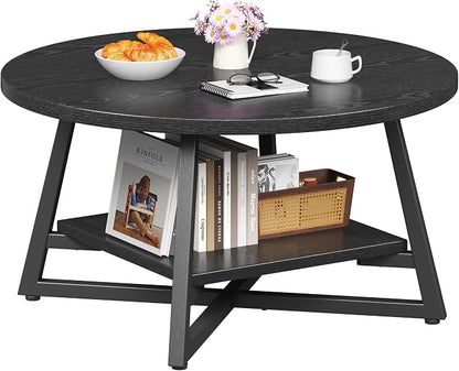 Coffee Table for Living Room, Round Coffee Table, Small Circle Coffee Table by Homeiju