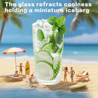 18.5oz Glass Cups with Lids and Straws - Set of 2 Reusable Tumblers, Thickened Shatter-Resistant Glass, Ideal for Iced Coffee, Smoothies, Cocktails, Juices - Elegant & Durable Drinkware