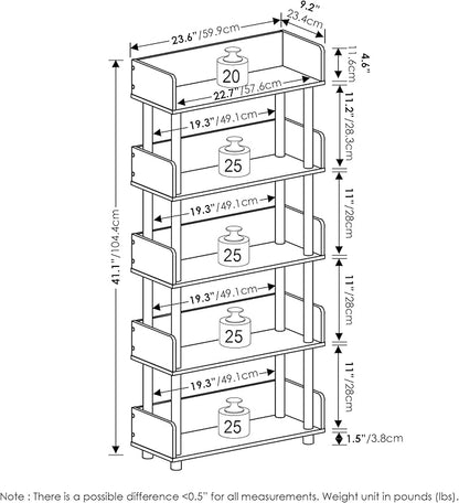Furinno Turn-N-Tube 5-Tier Toolless Freestanding Multipurposes Display Rack - Image 3